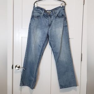 BKE Seth Jeans Size 38 X 30.5 High Rise Lightwash Straight Leg Whiskering Fading